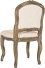 Safavieh Eloise 20''H French Leg Dining Chair Beige and Rustic Oak Furniture 