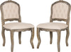 Safavieh Eloise 20''H French Leg Dining Chair Beige and Rustic Oak Furniture 