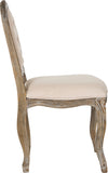 Safavieh Eloise 20''H French Leg Dining Chair Beige and Rustic Oak Furniture 