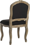Safavieh Eloise 20''H French Leg Dining Chair Black and Rustic Oak Furniture 