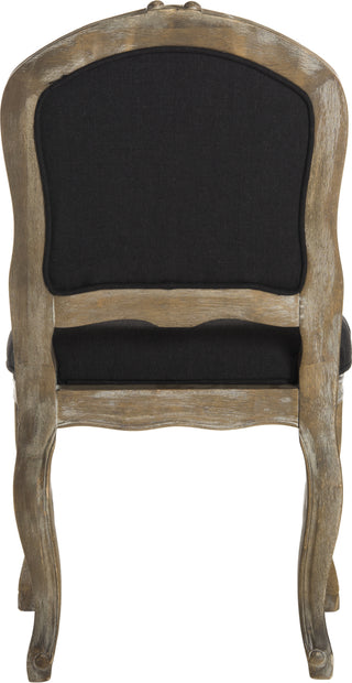 Safavieh Eloise 20''H French Leg Dining Chair Black and Rustic Oak Furniture 