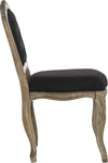 Safavieh Eloise 20''H French Leg Dining Chair Black and Rustic Oak Furniture 