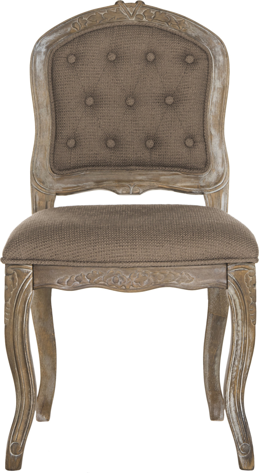 Safavieh Eloise 20''H French Leg Dining Chair Dark Brown and Rustic Oak Furniture main image