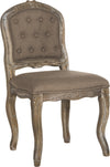 Safavieh Eloise 20''H French Leg Dining Chair Dark Brown and Rustic Oak Furniture 