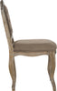 Safavieh Eloise 20''H French Leg Dining Chair Dark Brown and Rustic Oak Furniture 