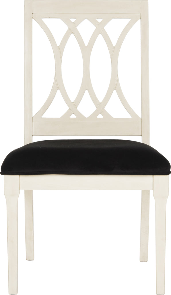Safavieh Selena 19''H Velvet Side Chair Navy and Antique White Furniture main image