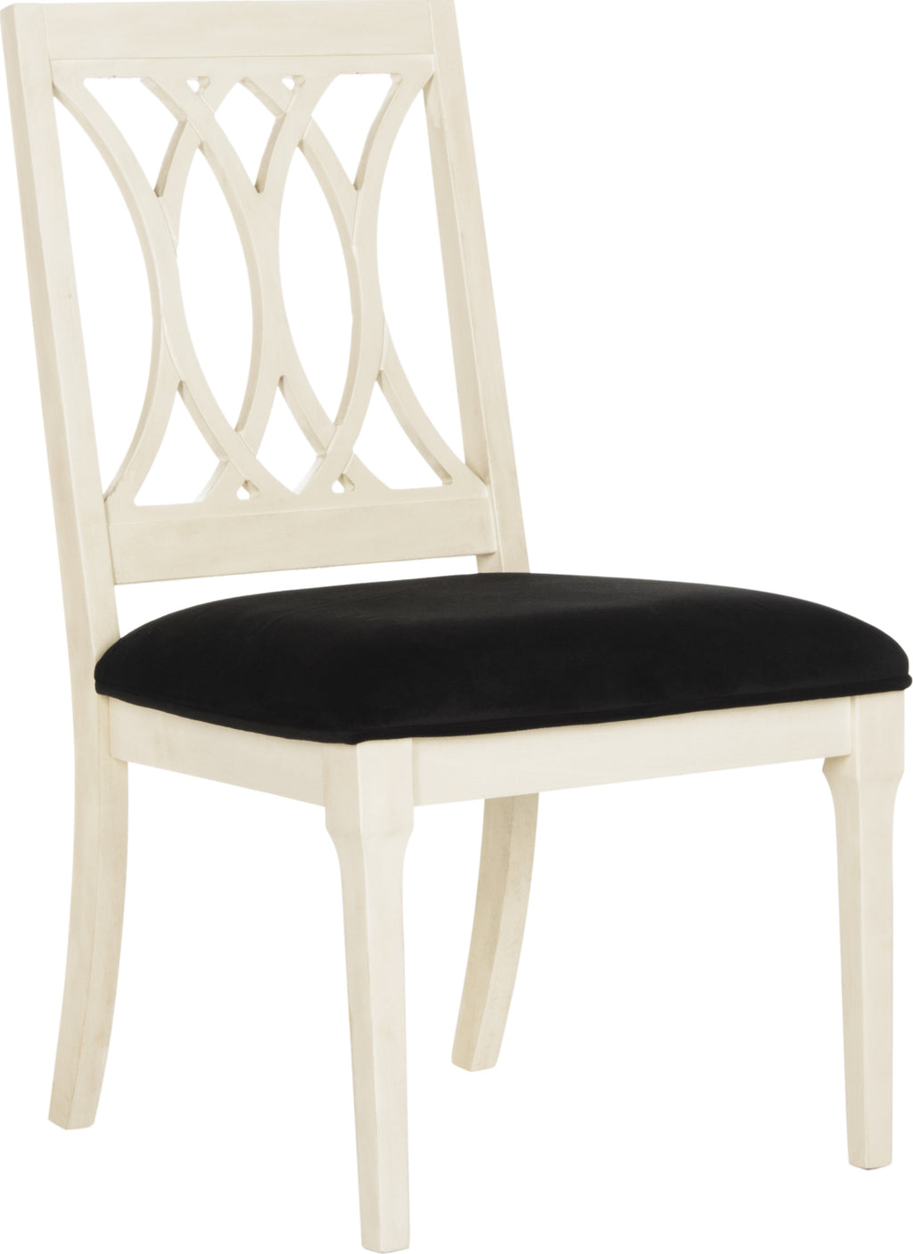 Safavieh Selena Velvet Side Chair Navy and Antique White  Feature