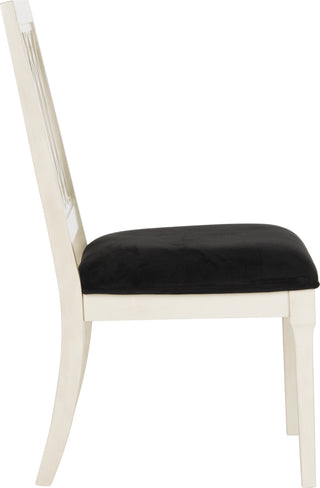 Safavieh Selena 19''H Velvet Side Chair Navy and Antique White Furniture 