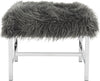 Safavieh Horace Faux Sheepskin Square Bench Grey Furniture main image