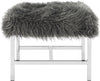 Safavieh Horace Faux Sheepskin Square Bench Grey Furniture 