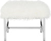 Safavieh Horace Faux Sheepskin Square Bench White Furniture 