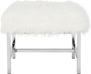 Safavieh Horace Faux Sheepskin Square Bench White Furniture 