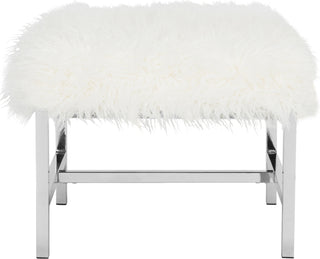 Safavieh Horace Faux Sheepskin Square Bench White Furniture main image