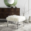 Safavieh Horace Faux Sheepskin Square Bench White Furniture  Feature