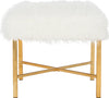Safavieh Horace Faux Sheepskin X-Square Bench White Furniture 