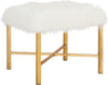 Safavieh Horace Faux Sheepskin X-Square Bench White Furniture 