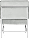 Safavieh Ansel Modern Tufted Linen Chrome Accent Chair Light Grey Furniture 