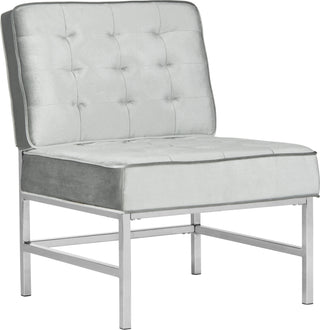 Safavieh Ansel Modern Tufted Linen Chrome Accent Chair Light Grey Furniture 