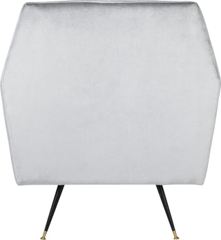 Safavieh Nynette Velvet Retro Mid Century Accent Chair Light Grey Furniture 