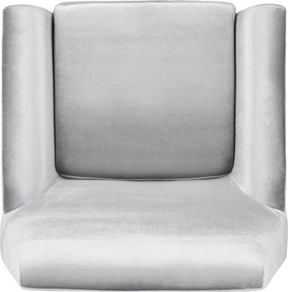 Safavieh Nynette Velvet Retro Mid Century Accent Chair Light Grey Furniture 