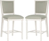 Safavieh Buchanan Rectangle Counter Stool Light Grey and Cream Distressed White Furniture 