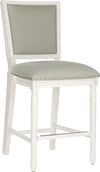 Safavieh Buchanan Rectangle Counter Stool Light Grey and Cream Distressed White Furniture  Feature
