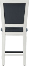 Safavieh Buchanan Rectangle Counter Stool Navy and Distressed White Furniture 