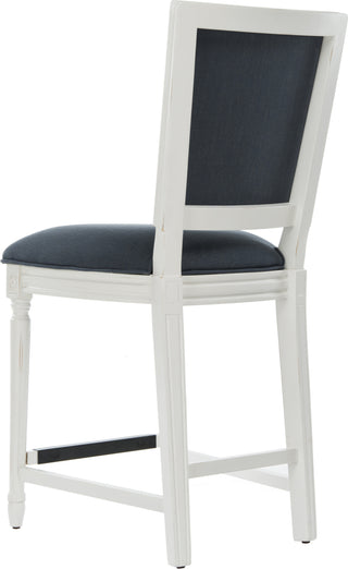 Safavieh Buchanan Rectangle Counter Stool Navy and Distressed White Furniture 