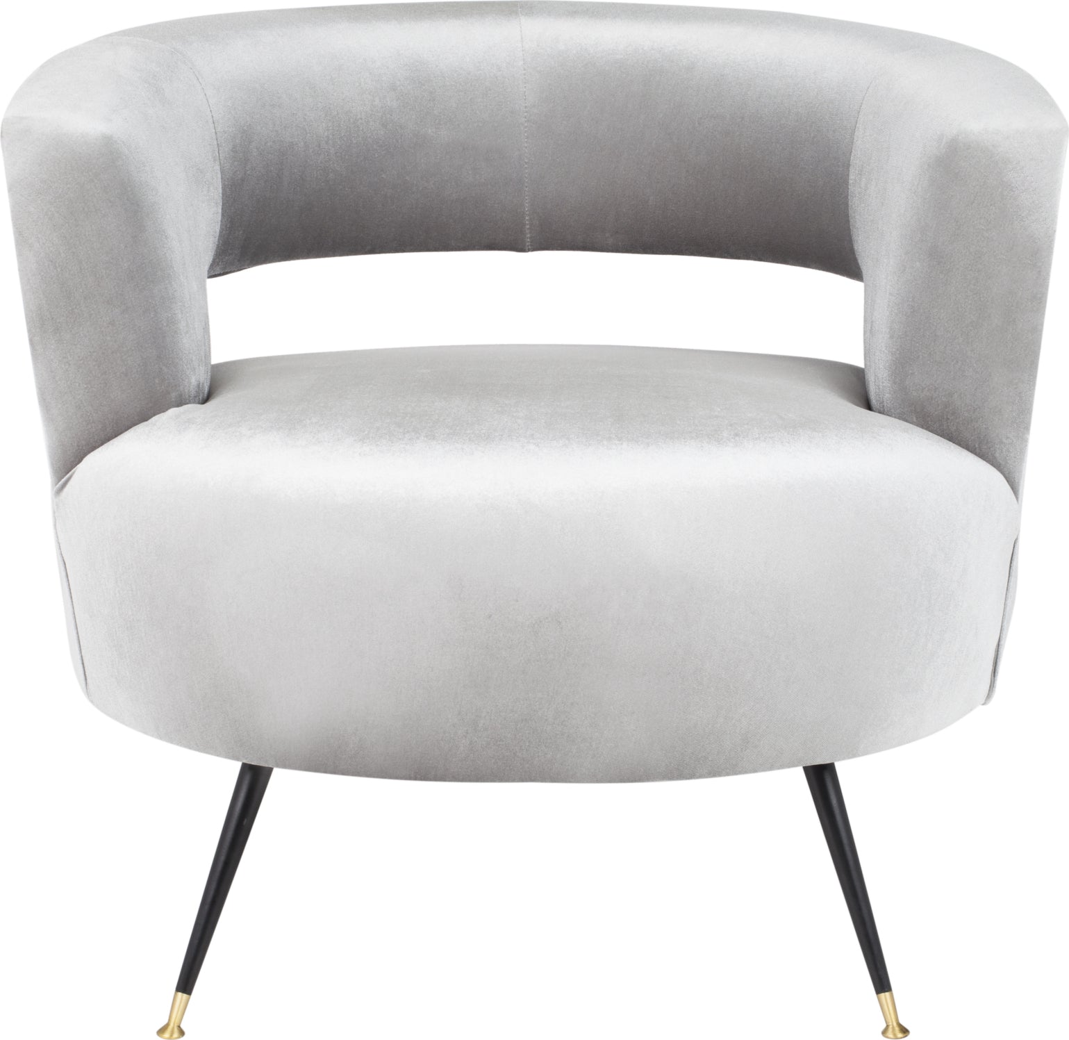 Safavieh Manet Velvet Retro Mid Century Accent Chair Light Grey Furniture main image