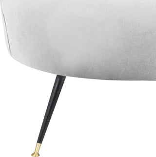 Safavieh Manet Velvet Retro Mid Century Accent Chair Light Grey Furniture 