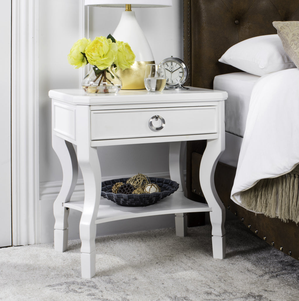 Safavieh Alaia One Drawer Night Stand White  Feature