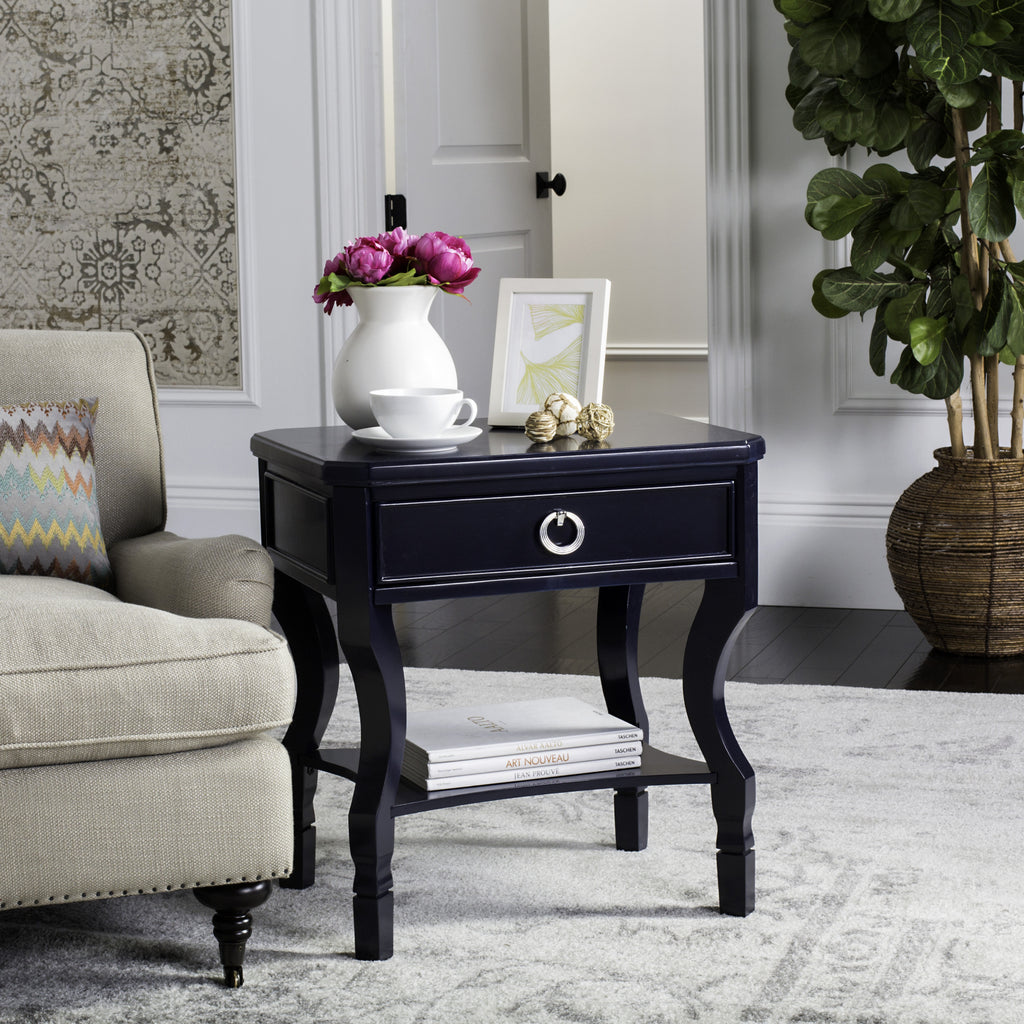 Safavieh Alaia One Drawer Night Stand Navy  Feature