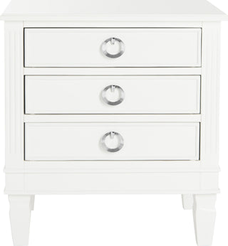 Safavieh Kira Three Drawer Night Stand White Furniture main image