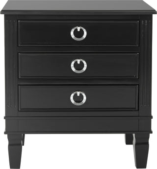 Safavieh Kira Three Drawer Night Stand Black Furniture main image