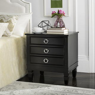 Safavieh Kira Three Drawer Night Stand Black  Feature