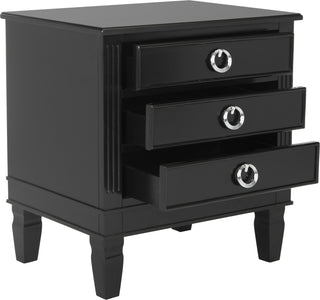 Safavieh Kira Three Drawer Night Stand Black Furniture 