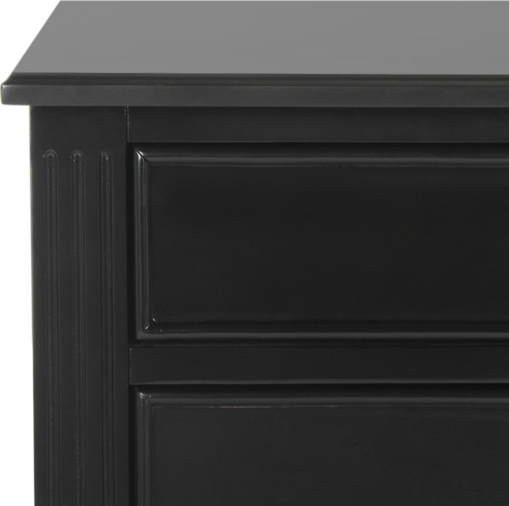 Safavieh Kira Three Drawer Night Stand Black Incredible Rugs and Decor