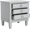 Safavieh Kira Three Drawer Night Stand Grey Furniture 