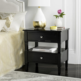 Safavieh Jenson Two Drawer Night Stand Black Furniture 