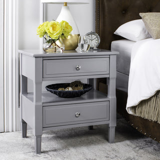 Safavieh Jenson Two Drawer Night Stand Grey Furniture 