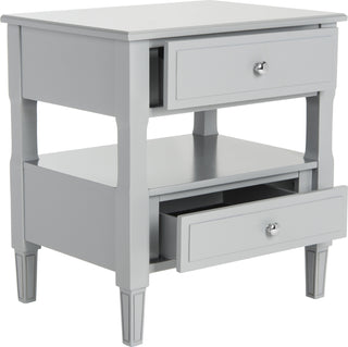 Safavieh Jenson Two Drawer Night Stand Grey Furniture 