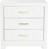 Safavieh Raina Three Drawer Greek Key Night Stand White Furniture main image