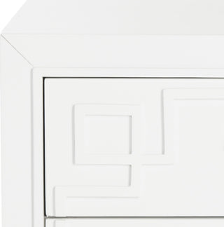 Safavieh Raina Three Drawer Greek Key Night Stand White Furniture 