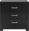 Safavieh Raina Three Drawer Greek Key Night Stand Black Furniture main image