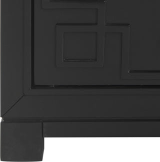 Safavieh Raina Three Drawer Greek Key Night Stand Black Furniture 