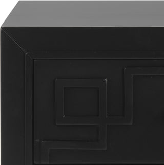 Safavieh Raina Three Drawer Greek Key Night Stand Black Furniture 