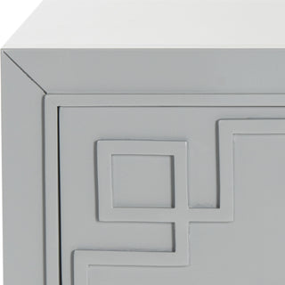 Safavieh Raina Three Drawer Greek Key Night Stand Grey Furniture 