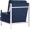 Safavieh Walden Modern Tufted Velvet Chrome Accent Chair Navy Furniture 
