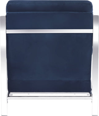 Safavieh Walden Modern Tufted Velvet Chrome Accent Chair Navy Furniture 