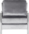 Safavieh Walden Modern Tufted Velvet Chrome Accent Chair Light Grey Furniture main image